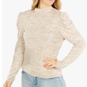 Roommates Beige Long sleeve Blouse with Pearls - Size Small